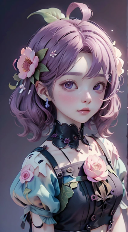 Lots of pink and purple peony flowers, Blue background, Very detailed, Surreal, 3D, Octane Rendering, Bright colors, Digital Painting, Art Station Trends, Sharp focus,