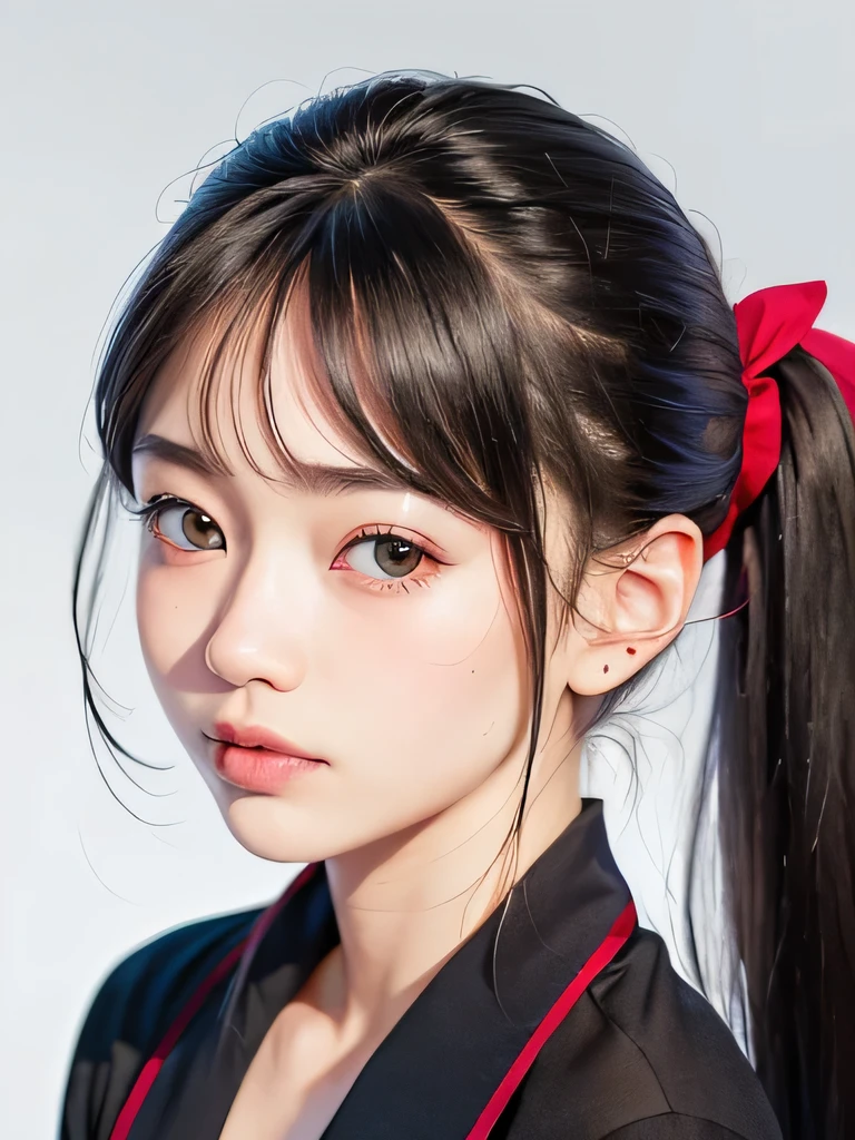 ((vivid, Realistic: 1.5), No background: 1.0, Portrait of a beautiful 17 year old Japanese girl: 1.2, Light Gray Background: 1.1, Breast augmentation: 1.2, cute: 1.0,Follow me please (With Frankfurt): 1.2,
Long Hair: 1.2, Black Hair: 1.2, hair tied in twin tails: 1.1, Small face: 1.1, Hair with red mesh: 1.1, Straight hair: 1.1, Messy Hair: 1.1,