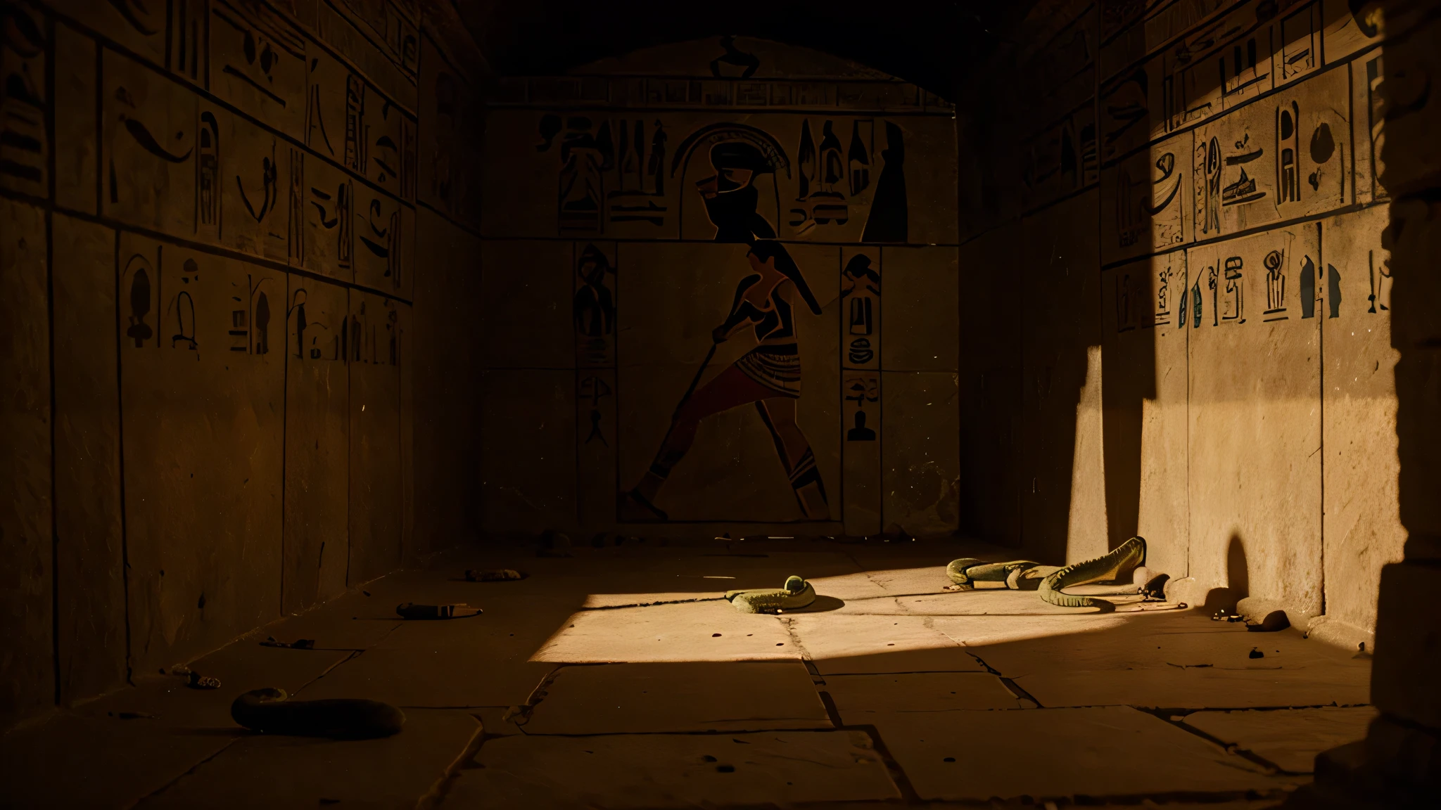 snakes in an Egyptian tomb