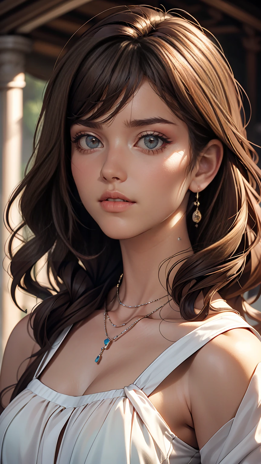 highest quality, work, (Realistic: 1,2), 1 girl, Brown Hair, Brown eyes, front, Detailed face, Beautiful Eyes