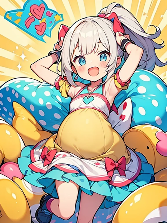hyper cute 11years old happy pregnant girl