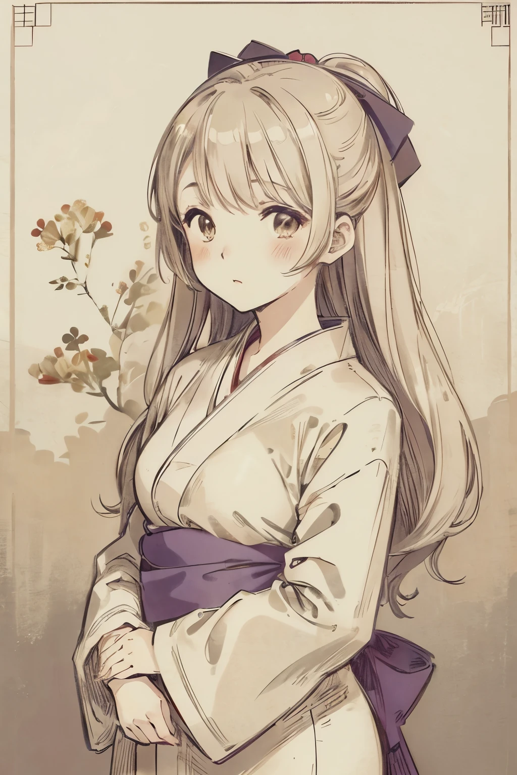 Yukata beautiful girl
illustration style
sepia color