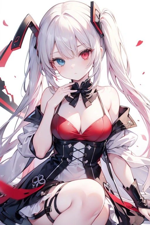(((Very detailed, 8K quality))),,Hair above one eye, Red eyes, Clear Eyes, choker,Dark atmosphere,Nuns,Silver Hair,Long Hair,Eye patch,Red butterflies flutter,Red Moon,night,Dark Clouds,Vampire Hunter,nails are red,Wear a black lace veil,View from the front ,Anime Style, Movie Portrait Photography,椅子にsit、Red eyesの背景, Big and ample breasts,, (Scarlet Hair), Long Hair, Purple eyes, (Natural skin texture Sharp details, Surreal, (Realistic eyes, Natural skin texture, Realistic facial details), Written boundary depth, Bokeh, Sharp details, Surreal, 35mm film, Blurred, ,lipstick, ear piercing, eye shadow, Hoop Earrings, Red pink lips, 多色のRed eyes, Purple Theme,Wear an iridescent aura,Beautiful Eyes,Standing in front of the red gate、Leaning forward,drooping bangs,sit,Shoot the gun from the front,Composition looking up from below,Waist full body view