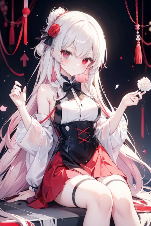 Heterochromia red and white eye anime girl