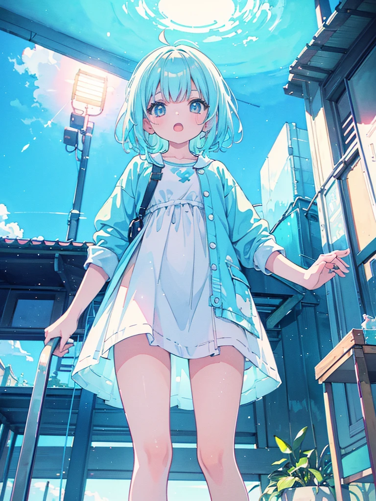 1girl,,cute,kawaii,,petie,small breasts,,
slide,playground, ceiling, feet out of frame, looking down,(from below:1.3),(from front),annoyed, entrance, open mouth,
(It is painted in a cartoon style with soft pastel tones, bright blue tones:1.0),(soft focus:1.1),
(watercolor:1.1), (pastel color, (bright color tones:1.3), harmonious and calm atmosphere, light leaks, light particles, soft eyes,cinematic style,chromatic aberration:1.2)