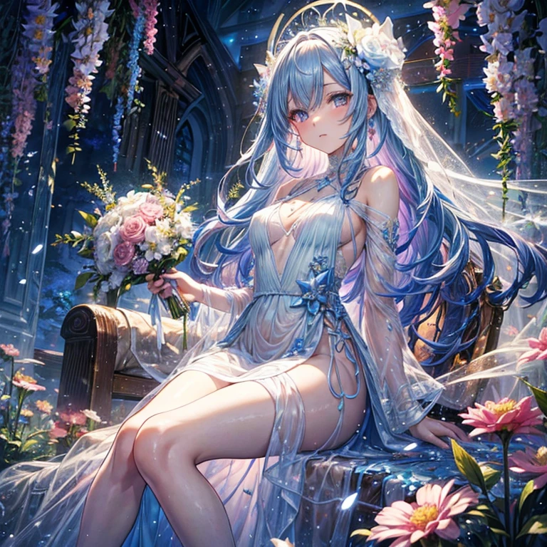 One girl, Solo, (((trapped in big krystal)))(trapped in krystal:1.7),((add eye details)), ((add face details)), krystal, Star, shine, beautiful night sky on background, ,Diamonds、たくさんのkrystalが付いたドレス, fantasy dress, A magical dress with a transparent chest, krystal製シースルー, lady with glowing flowers dress, intricate fantasy sheer dress, Daniel Merriam's style, translucent intricate gown, Translucent intricate costume design, translucent dress, a stunning young ethereal figure, jeweled opal statue, fantasy transparent costume, Made of dried flowers、Glasswork、glass slipper with gold and white flowers, 気まぐれIntricate details, intricate and Elegant, beautiful detailed Elegant, Fairytale style, ultra Intricate details, Elegant. Highly detailed, complex and beautiful, golden Intricate details, Cinderella, side view Intricate details, Complex gold elements, Intricate details, Complex and detailed, super complex details、There is a sofa and table in a room with blue curtains, anime aesthetic, Anime Background, dreamy and detailed, anime beautiful peace scene, Anime Background art, beautiful anime scene, very magical and dreamy, blue and white tones, Relaxing environment, Ethereal dreamy theme, dreamy aesthetic, Anime that won the Aesthetic Award, relaxing concept art, blue themed, quiet and serene atmosphere、A charming, Sheer,The nipple is visible、large boob、sexy-S 100, seductive lingerie camisole、a close up of a woman's underwear with a Bra and panties, bright blue shiny lingerie, lingerie, lingeries beauty, Sheer underwear, laced lingerie, lingerie!!, Bra, wearing sexy lingerie, Bralette, captivating and enticing, harnesses and garters, lingeries, so sexy、Full-body image、full body seen