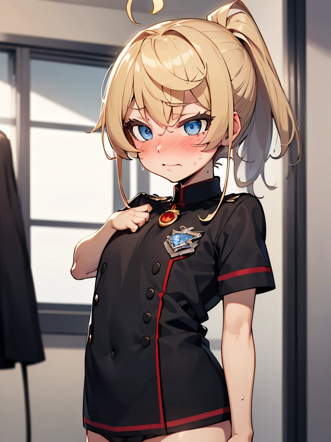 NSFW,tanya,uniform,Micro Mini Skirt,Small breasts,(Embarrassed:1.5),blush,(Perfect hands),(Perfect Anatomy),(masterpiece),(highest quality),Research Room,Lots of machines,(Physical examination:1.5)