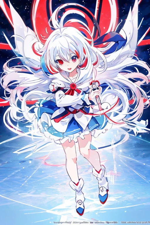 anime girl with long white hair holding a ice sword, ice magic circle, best anime 4k konachan wallpaper, white haired deity, zerochan art, anime art wallpaper 8 k, anime style 4 k, ufotable art style, detailed key anime art, anime art wallpaper 4 k, anime art wallpaper 4k, ryuko matoi, white haired, anime wallaper, (((heterochromia, blue and red eyes)))