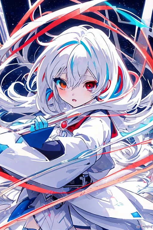 anime girl with long white hair holding a ice sword, ice magic circle, best anime 4k konachan wallpaper, white haired deity, zerochan art, anime art wallpaper 8 k, anime style 4 k, ufotable art style, detailed key anime art, anime art wallpaper 4 k, anime art wallpaper 4k, ryuko matoi, white haired, anime wallaper, (((heterochromia, blue and red eyes)))