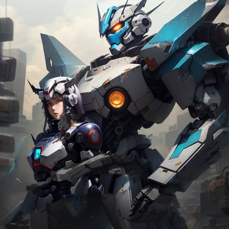 Close-up of big head and big body, Anime mecha aesthetics, Gothic scary mecha,Tissue fluid dripping from body,Mecha Inspiration, Humanoid Mecha