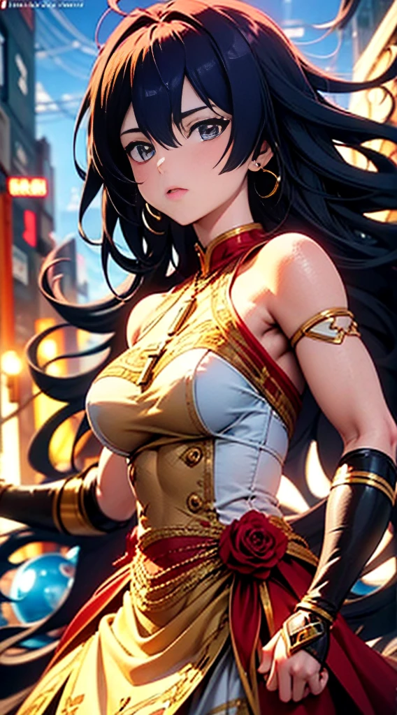 Alafi wears white and gold clothing，There is a pink flower on it, detailed digital anime art, detailed anime art, detailed anime artwork, 8k high quality detailed art, intricate ornate anime cgi style, beautiful armor, sliver ice color reflected armor, anime art wallpaper 4k, anime art wallpaper 4 k, stunning armor, detailed key anime art, anime fantasy artwork