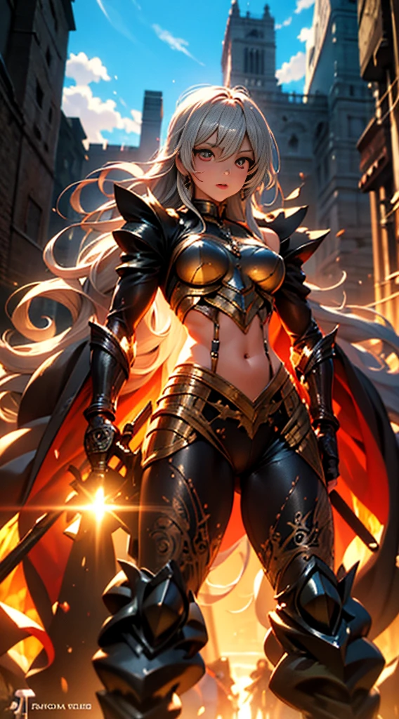 Alafi wears white and gold clothing,There is a pink flower on it, detailed digital anime art, detailed anime art, detailed anime artwork, 8k high quality detailed art, intricate ornate anime cgi style, beautiful armor, sliver ice color reflected armor, anime art wallpaper 4k, anime art wallpaper 4 k, stunning armor, detailed key anime art, anime fantasy artwork