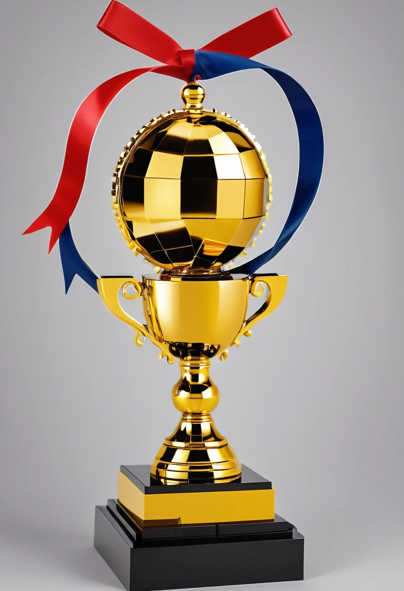 (best quality, high resolution, (((Lego:1.3)))(((Gold Trophy:1.3))),(((Trophy decoration effect:1.3))),(((Wear ribbons:1.3)))