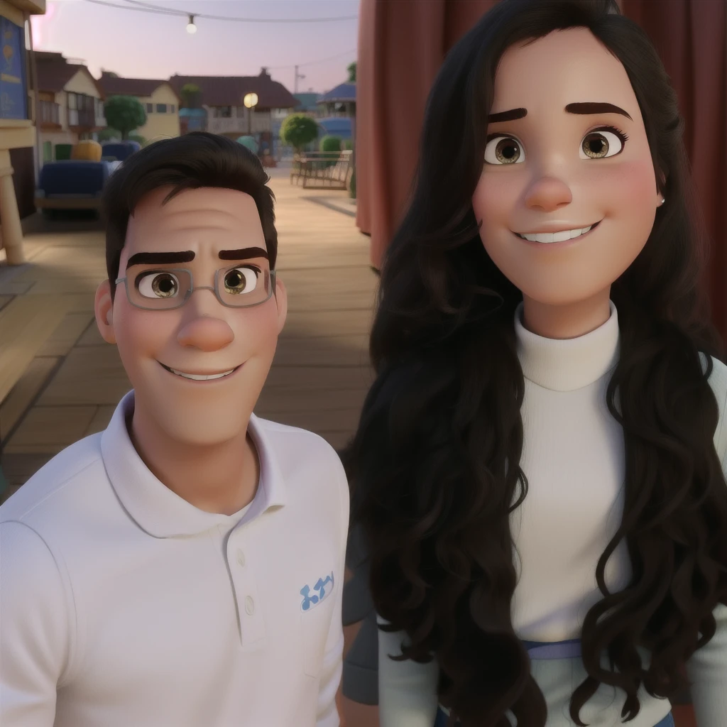 Um casal estilo disney pixar, alta qualidade, melhor qualidade