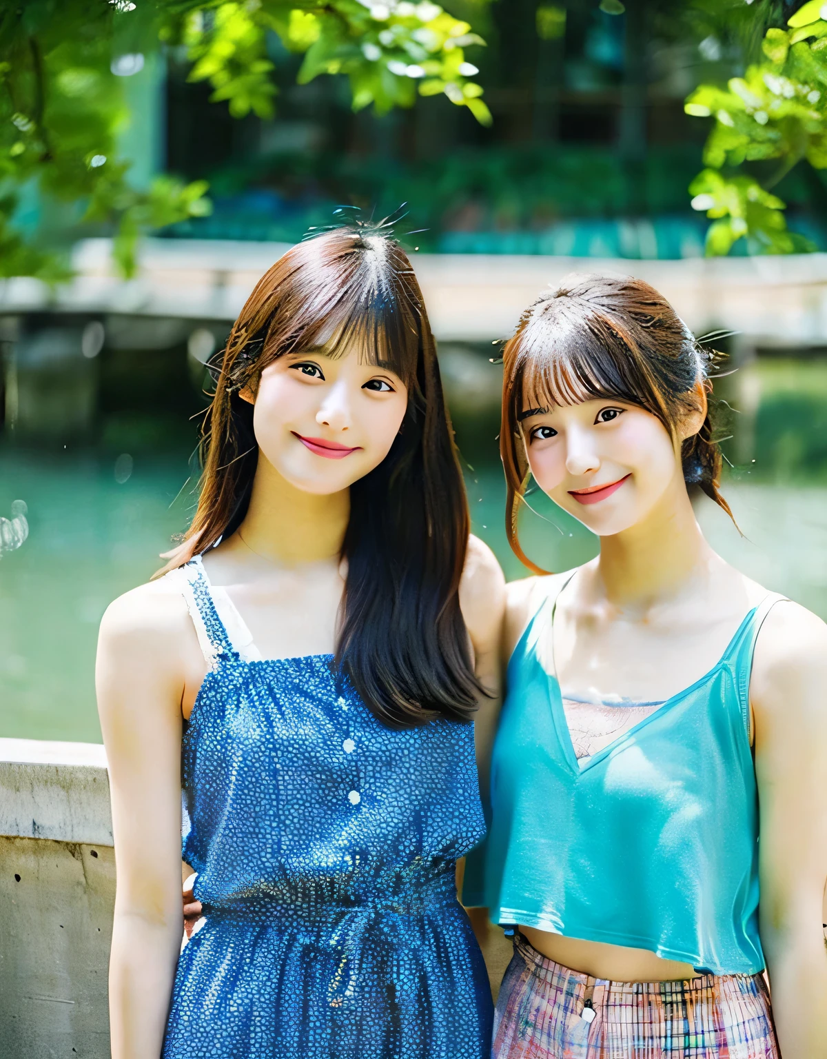 20-year-old Japanese cute summer 2 people