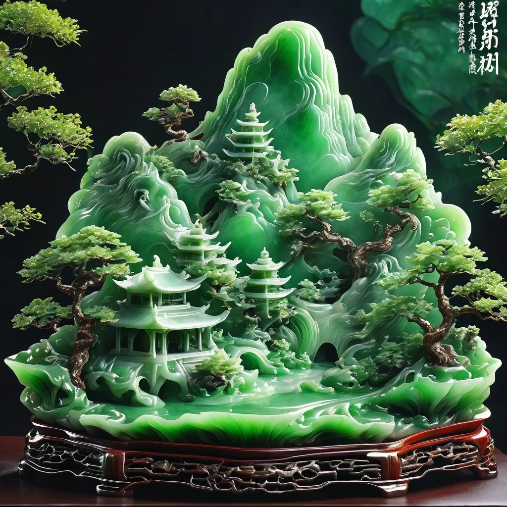 best quality, very good, 16K, ridiculous, Extremely detailed, Gorgeous mountain，Monk，Made of translucent jadeite, Background grassland（（A masterpiece full of fantasy elements）））， （（best quality））， （（Intricate details））（8k）