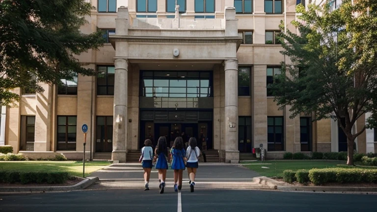 Big School ,students,beautiful backround,