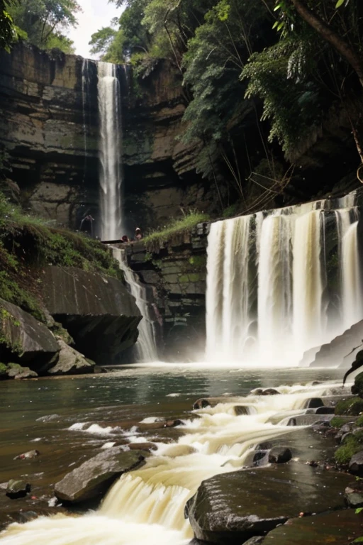 animated pictures of people enjoying thompson falls in kenya