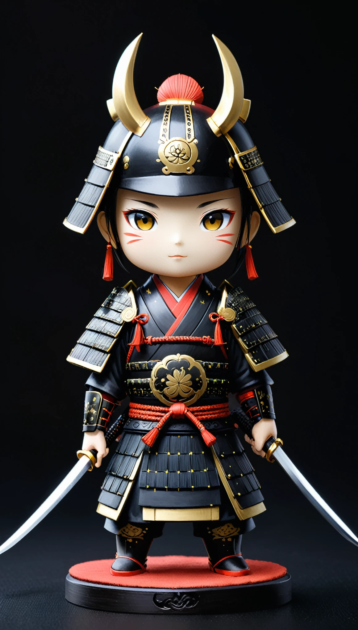 samurai figurine designed and painted by Liu Ye on black background