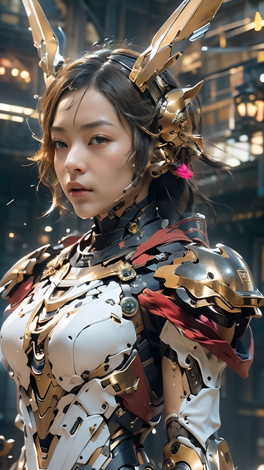 (masterpiece, best quality:1.2), (8k uhd, 16k, 32k, ultra high res), (photorealistic:1.37), (RAW photo), ultimate-realistic, ultimate-realistic details, ultimate-realistic texture, ultimate-intricate details, ultimate-realistic lighting, ultimate-realistic shadow, japanese girl, ultimate-cute face, ultimate-RAW skin, ultimate-realistic eyes, Beautiful Japanese girl with beautiful eyes and lips on upper body, spider body on lower body, bat wings, partly mechanical elements, , vivid colors, detailed depiction of girl's hair blowing in the wind, realistic textures on the spider body, mechanical partssurrealistic lighting, eerie atmosphere, dark and mysterious background, woman, Only the eyes were exposed、A fully enclosed helmet designed to resemble a crown, Composite Layered Chest Plate, Fully covered shoulder and hand guards, Lightweight waist armor, Close-fitting shin guards, The overall design is sturdy, ((The armor is shiny gold, Accented with red and blue accents)), Gives off a noble aura, She floats above a fantastical, surreal, high-tech city, This character is、It embodies a hero wearing fantasy surreal style armor elaborately crafted in anime style.。, (A mix of queen bee and spider concept armor), ((Nordic, elegant, goddess, woman:1.5)), metallic, High resolution, highest quality, High resolution, Very detailed, Ultra-fine painting, Very delicate, Professional, Anatomically correct, Symmetrical face, Very detailed目と顔, High quality eyes, creativity, RAW Photos, 超High resolution, 32k, Natural light, Cinema Lighting, masterpiece-anatomy-perfect, masterpiece:1.5