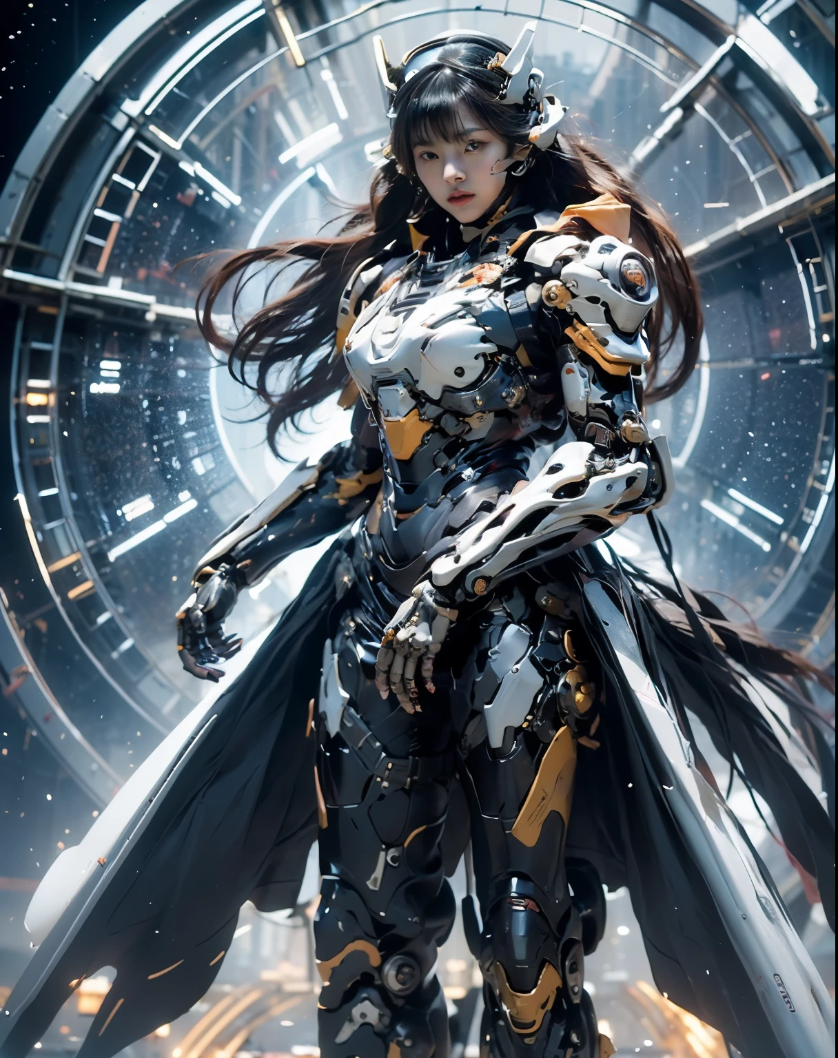(masterpiece, best quality:1.2), (8k uhd, 16k, 32k, ultra high res), (photorealistic:1.37), (RAW photo), ultimate-realistic, ultimate-realistic details, ultimate-realistic texture, ultimate-intricate details, ultimate-realistic lighting, ultimate-realistic shadow, japanese girl, ultimate-cute face, ultimate-RAW skin, ultimate-realistic eyes, Beautiful Japanese girl with beautiful eyes and lips on upper body, spider body on lower body, bat wings, partly mechanical elements, 16 years old, vivid colors, detailed depiction of girl's hair blowing in the wind, realistic textures on the spider body, mechanical partssurrealistic lighting, eerie atmosphere, dark and mysterious background