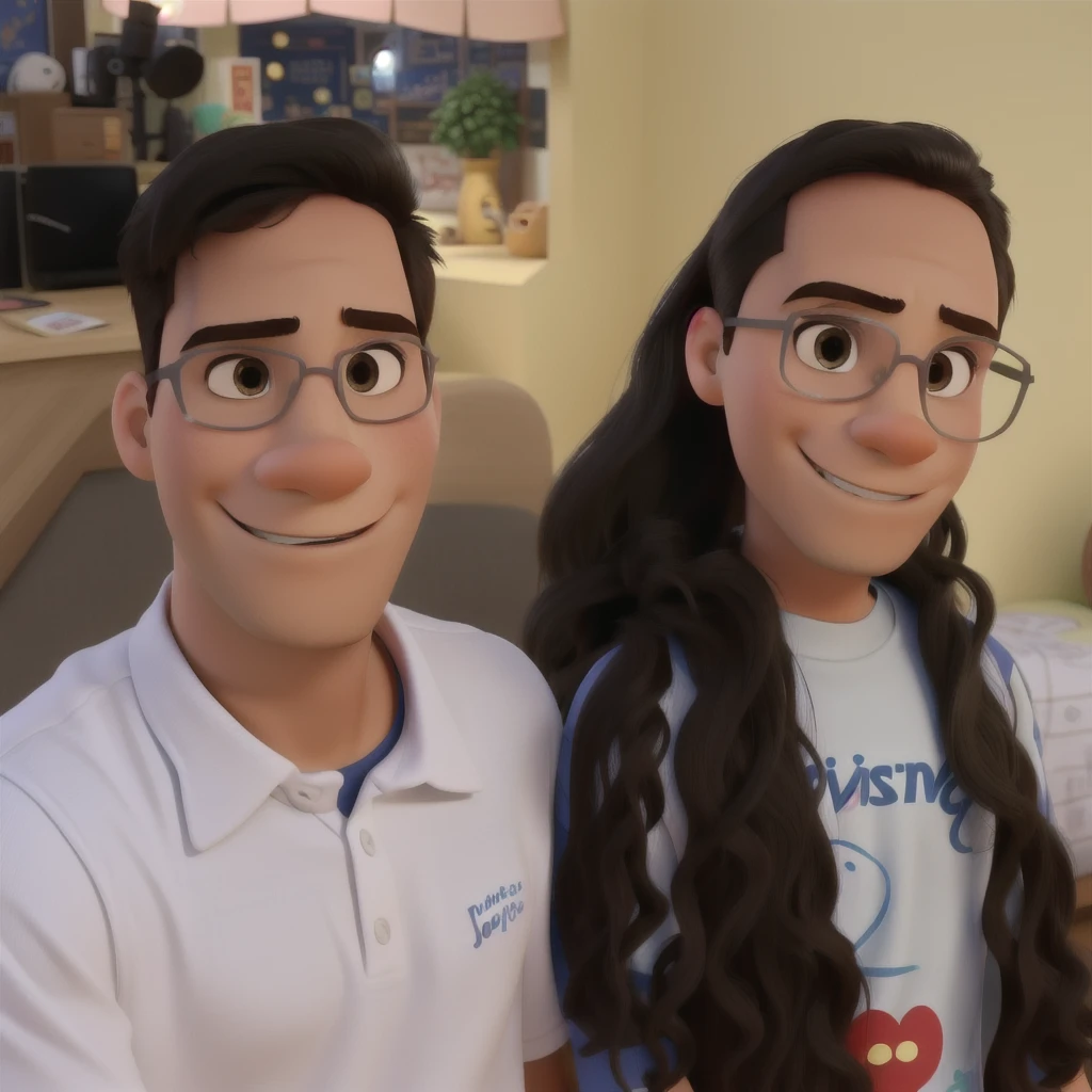 Um casal de jovem estilo disney pixar, alta qualidade, melhor qualidade