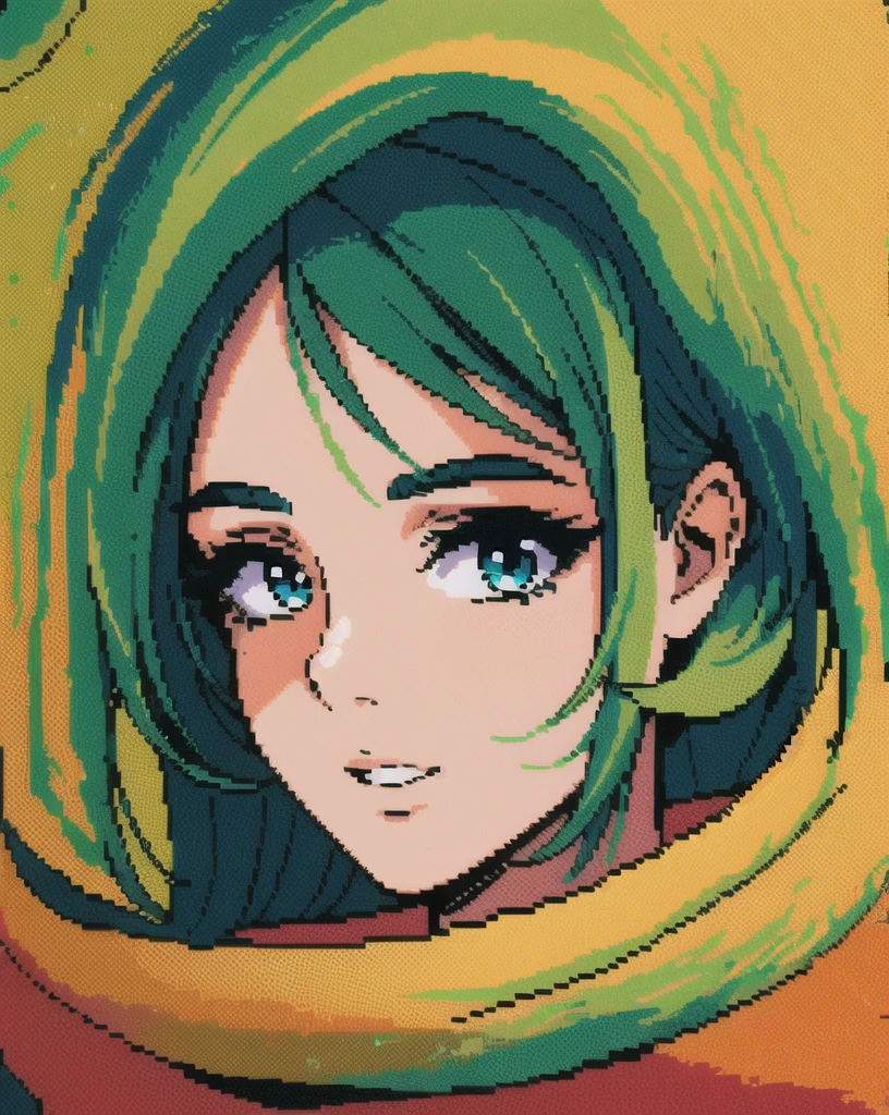 anime pixel art style, pixels, Tatsumaki, green hair, green eyes, green light coming out of her, green particles, beach background, sharp eyes, She's looking down with shy anger, pout, small breasts, full nude, nsfw, male pov, pov of a man's hand squeezing her breasts, gropping breasts, man's touching tatsumaki, highres, ultra-detailed, (best quality,4k,highres,masterpiece),subdued colors, vivid colors, professional lighting, detailed lips, detailed eyes. 