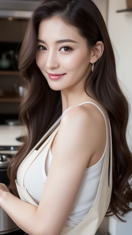 ((Best Quality, 8K, Masterpiece: 1.3)), 1 Girl, Slim Abs Beauty: 1.3, (Hairstyle Brown Hair Shortcut, Big: 1.2), Dress: 1.1, Super Slender Face, Delicate Eyes, Double Eyelids, Smile, Home, Raw Photo