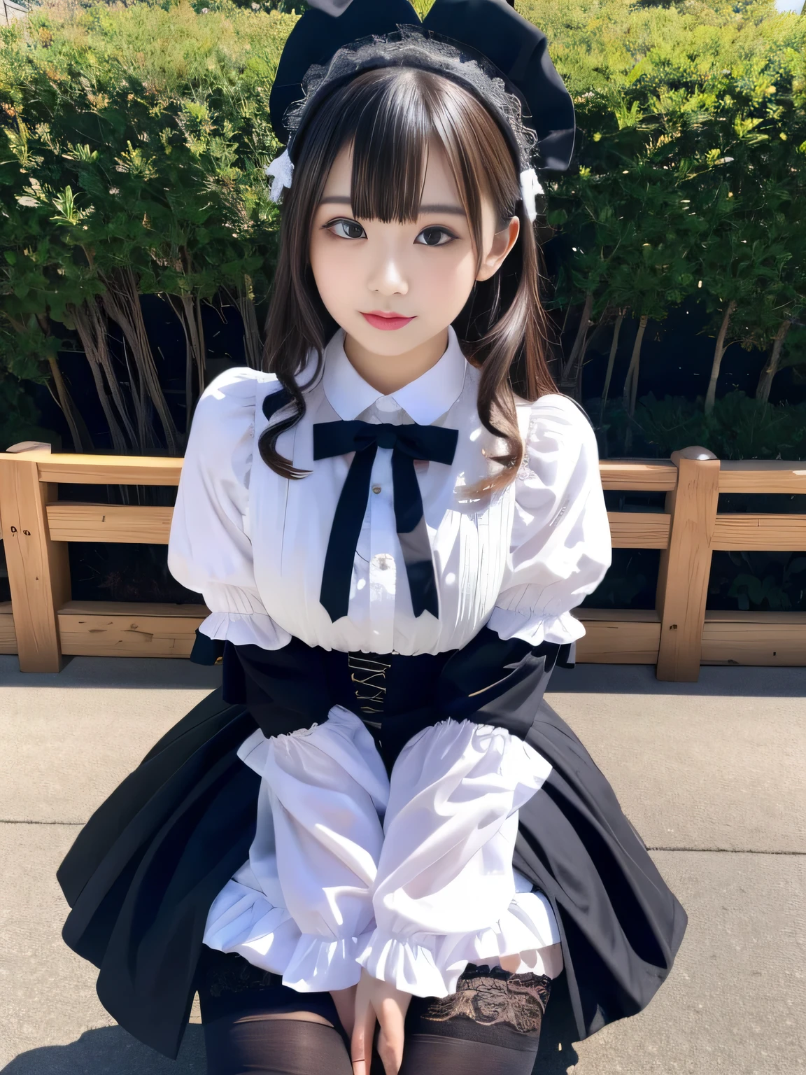 masterpiece、One girl per photo、Thighs、stockings、Full Body Shot、Front view、Young and beautiful woman in Japan、Gothic ta、
