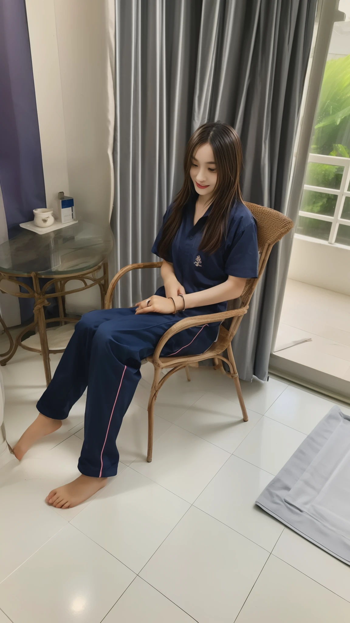 (best quality,10,10,height,Masterpiece:1.2),Special details,(realistic,Realistic picture,Realistic photos:1.37),1 Cute girl in the kitchen,shiny, skin shiny,only,smile softly,BDclothelue shirt:1.3)),short sleeve,shirt, Long pants.,(navy_long_track pants:1.1), ((Kitchen Background)),Dynamic angle,excited,Face focus,dynamic poses,from behind,focus on ass,Masterpiece, best quality, ultra realistic, Too many details, 8k resolution, raw photos, Sharp focus, ((Navy blue shirt:1.1)), short sleeve, long route, perfect body, 2 mature women, 18 years old, Cinema-grade lighting system,blue sweatpants,exercise cloth,correct anatomy,perfect body, correct body, Sharp face, Correct body anatomical, full body, realistic gestures, long-haired, realistic poses,Wear long shorts...........................,The legs are long.,Good shape,carved girl, Slender figure, model, Good shape, beautiful body,blue sweatpants, two girls kissing