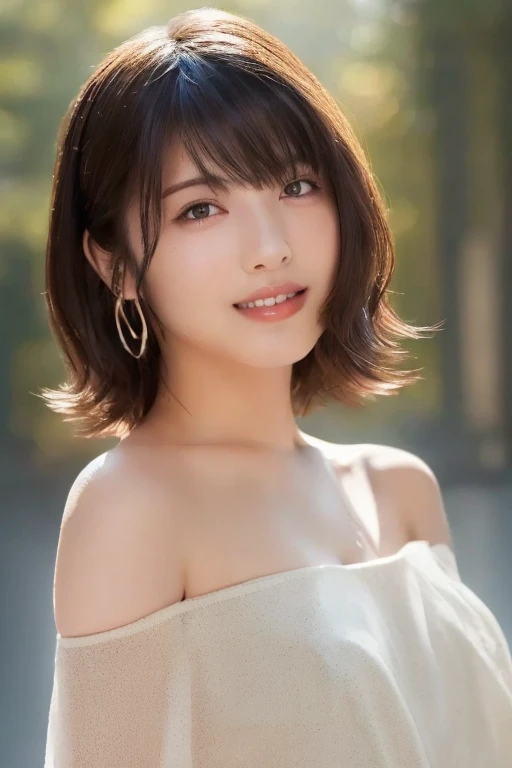 (8k、highest quality、masterpiece:1.2)、(Intricate details:1.4)、(Realistic:1.4)、Tabletop, highest quality, One Girl, (beautiful girl:1.3), (:1.2), Very fine grain definition, (Symmetrical eyes:1.3), (Browsing Caution), (Naked, Cute off-shoulder, Naked:1.3), Beautiful breasts, Brown eyes, Parted bangs, Brown Hair, Upper teeth, thin, Wet,Crisp details, Super Detail, Realistic skin texture, Detailed aspect, Beautiful details in the eyes, Highly detailed CG Unity 16k wallpaper, compensate, (Detailed Background:1.2), Shiny skin, whole body、Drawing from head to toe,(())、from the front、
