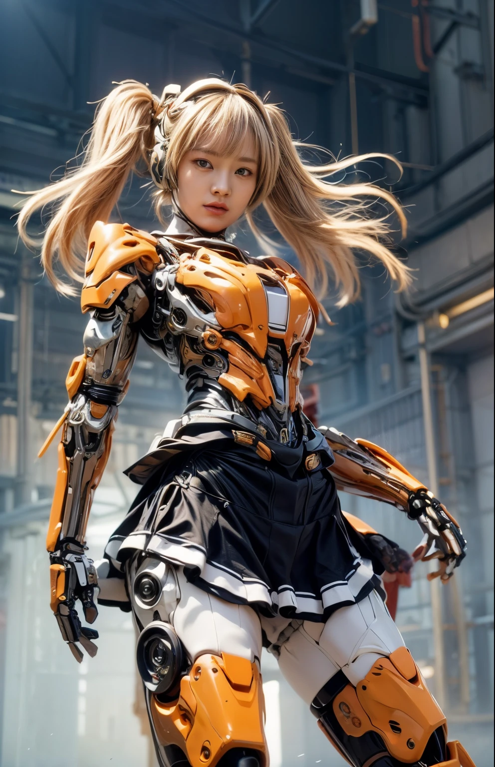 (masterpiece, best quality:1.2), (8k uhd, 16k, 32k, ultra high res), (photorealistic:1.37), (RAW photo), ultimate-realistic, ultimate-realistic details, ultimate-realistic texture, ultimate-intricate details, ultimate-realistic lighting, ultimate-realistic shadow, japanese girl, ultimate-cute face, ultimate-RAW skin, ultimate-realistic eyes, Beautiful Japanese girl with beautiful eyes and lips on upper body, spider body on lower body, bat wings, partly mechanical elements, 16 years old, vivid colors, detailed depiction of girl's hair blowing in the wind, realistic textures on the spider body, mechanical partssurrealistic lighting, eerie atmosphere, dark and mysterious background