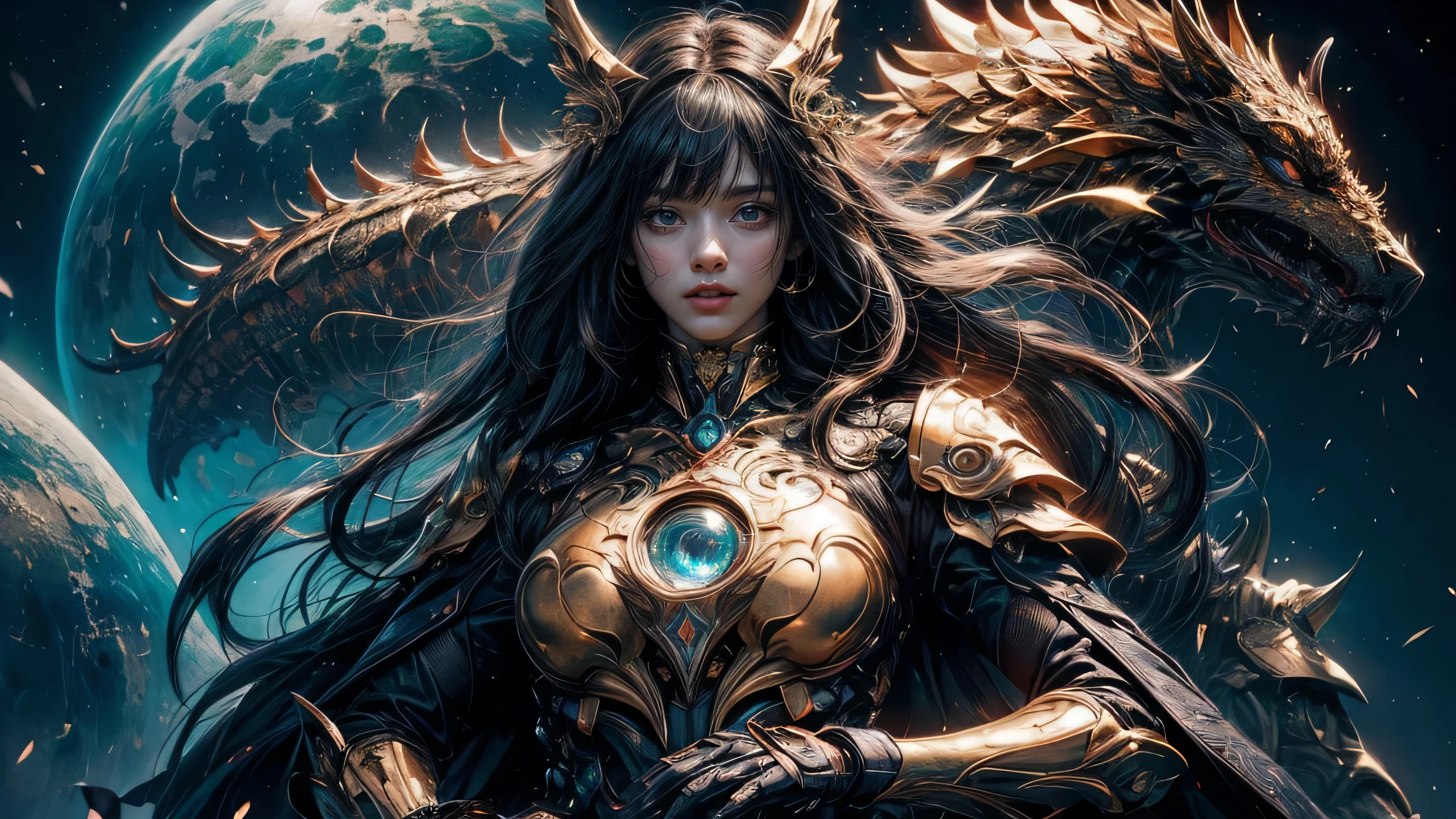 nffsw mechanism, Beautiful eyes, Upper body, (Golden Armor), Portrait、abyss、Shooting with a wide-angle lens,Lightning from Kaleidoscope Hand、flying though the air、flawless、Neon light, 8K, raw, Best Quality, masutepiece, 超A high resolution, Colorful, (medium wide shot), (Dynamic perspective), sharp focus , (depth of field f16), ighly detailedな目と顔,ninjartist, Trimmed gear:1.2), ((masutepiece, Best Quality)), Detailed background, Inside the spacecraft、Hold your weapon、Double exposure of a person and a spiral、(Golden blond hair)、brue eyes、dirty、bio luminescent、lots of crescent moons、Photographed with Canon R5,masterpiece,connected to the plug、spectrum、Space City、ighly detailed beautiful porcelain profile female android face、Complex 3D rendering of a headset、cyborgs、Robot Parts、150mm、Beautiful studio soft lights、Rim Light、Vivid details、luxuriouscyberpunk、Ren Hao、surrealistic、Anatomical、Beautiful background of facial muscles、octan render、8K、top-quality、masterpiece、illustratio、extremely delicate and beautiful、ighly detailed、nffsw ,Unity ,wall-,magnifica, Attention to detail, masterpiece,top-quality,Official art,Highly detailed ticker Unity 8K wallpapers,