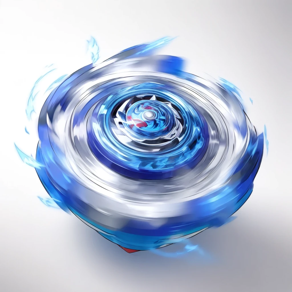 masterpiece, best quality, black and white sketch on white background, ultra-detailed sketch of a dynamic dark blue Beyblade top mid-spin, capturing the motion and energy as if it has just been launched. The spinning should create an intsense blur effect around the whole beyblade, emphasizing the speed and dynamism of the Beyblade. The top should also be moving quickly towards a specific direction and should leave wind behind it as it moves. The top should show very rapid motion lines and distortion to convey movement, intense blur effect, Anime-influenced graphic look, no human, anime-inspired style, isometric view, no people, no person