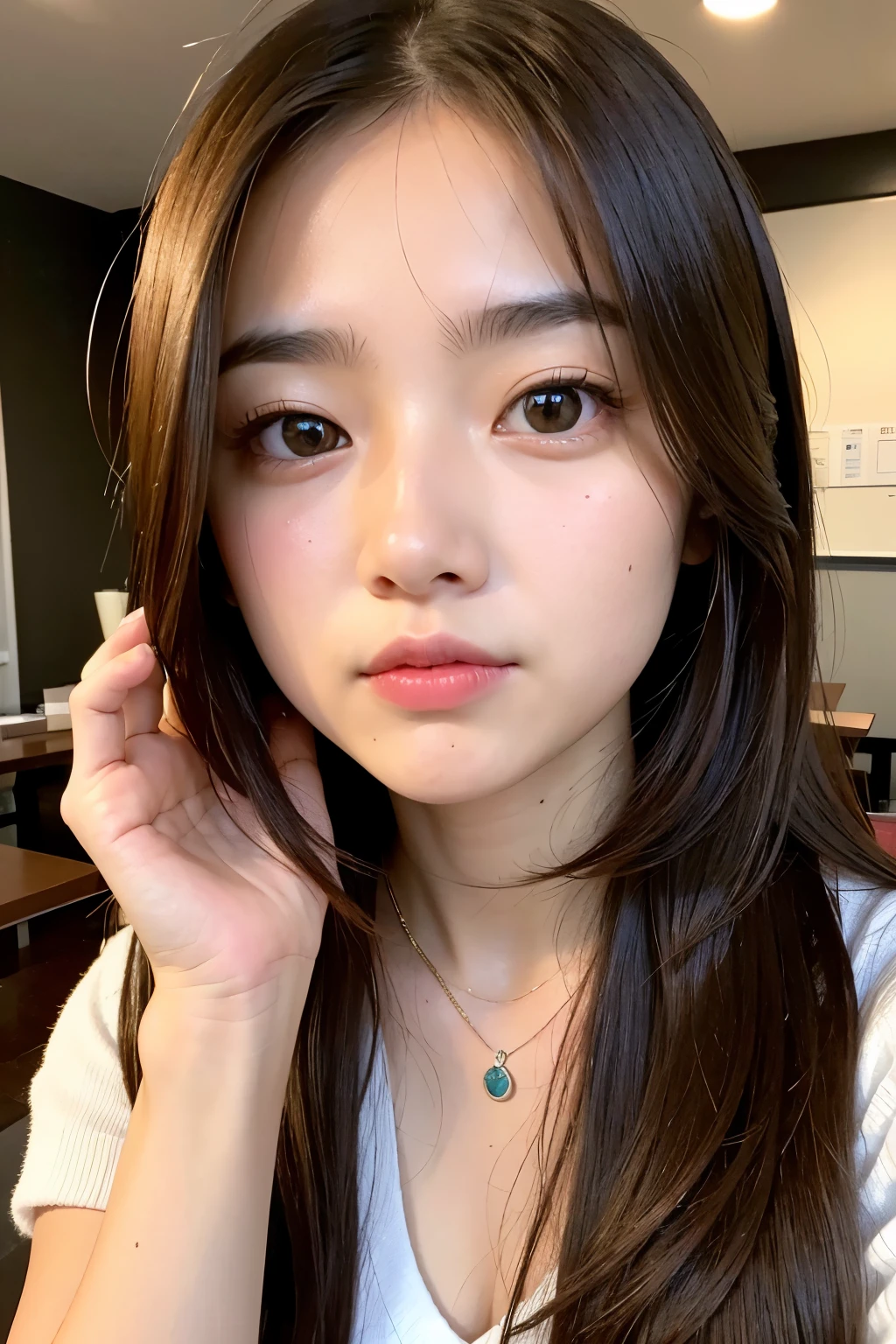 ((highest quality)), ((Tabletop)), (detailed), Perfect Face、12-year-old girl、camisole、The lender&#39;s organization is very short、he is short、Laughter、city(Tokyo cityscape)