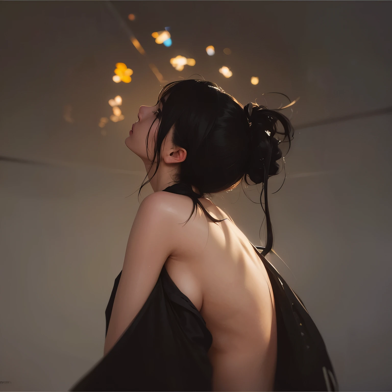 nude girl, minimalistic illustration, smooth skin, graceful pose, elegant curves, delicate features, soft lighting, pastel colors, highres, psychological depth, emotional expression, subtle details, fine artistry, minimalist background, intimate atmosphere, ethereal beauty, artistic form, timeless masterpiece, fluid lines, creative composition