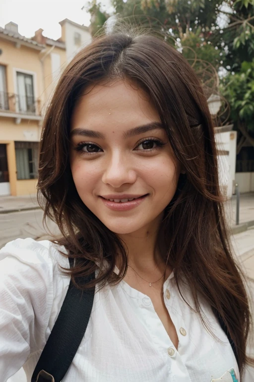 En la foto de selfie, Valentina stands in front of the camera with a radiant smile that illuminates her face. Su cabello cae en ondas suaves alrededor de sus hombros, enmarcando delicadamente su rostro. Her hazel eyes shine with joy and vivacity., reflecting his optimistic spirit.
Vestida con un atuendo chic y moderno, Valentina irradia confianza y estilo. Su maquillaje resalta sus rasgos naturales, realzando su belleza sin esfuerzo. Behind her, se vislumbra un paisaje urbano vibrante, which adds a touch of dynamism to the image.
With a playful gesture, Valentina winks slightly at the camera, demostrando su sentido del humor y su personalidad extrovertida. The photo captures a moment of joy and spontaneity, reflecting the positive energy that Valentina radiates around her.