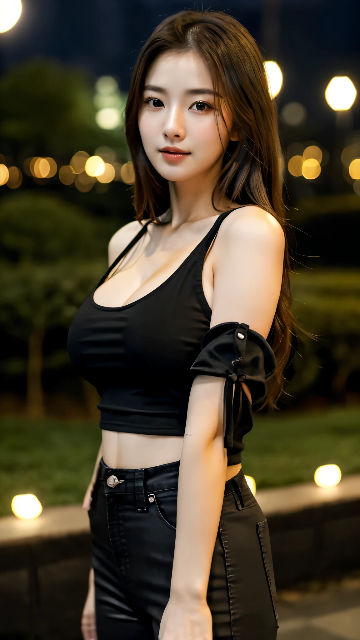 blouse,mini skirt, mini shirt,navel, , 1girl, fashi-girl,red lips,mature female,makeup, (Best quality, 8k, Masterpiece :1.3), (realistic, photorealistic:    1.37), (1girl), (Pretty woman in her 20s), (slim), (Japanese), (random pose),  ((dark brown hair)), exquisite facial features,  Super fine face, Fine eyes, Double eyelids,(wet body), (long hair, random hairstyle), (large breasts :1.3), (outdoors), (Ultra-detailed face), (Detailed eyes), (Double eyelids), (eyeshadow intensifying), (many eyelashes), (long legs), (professional lighting),  (photon mapping), (radiosity), (looking directly at viewer)