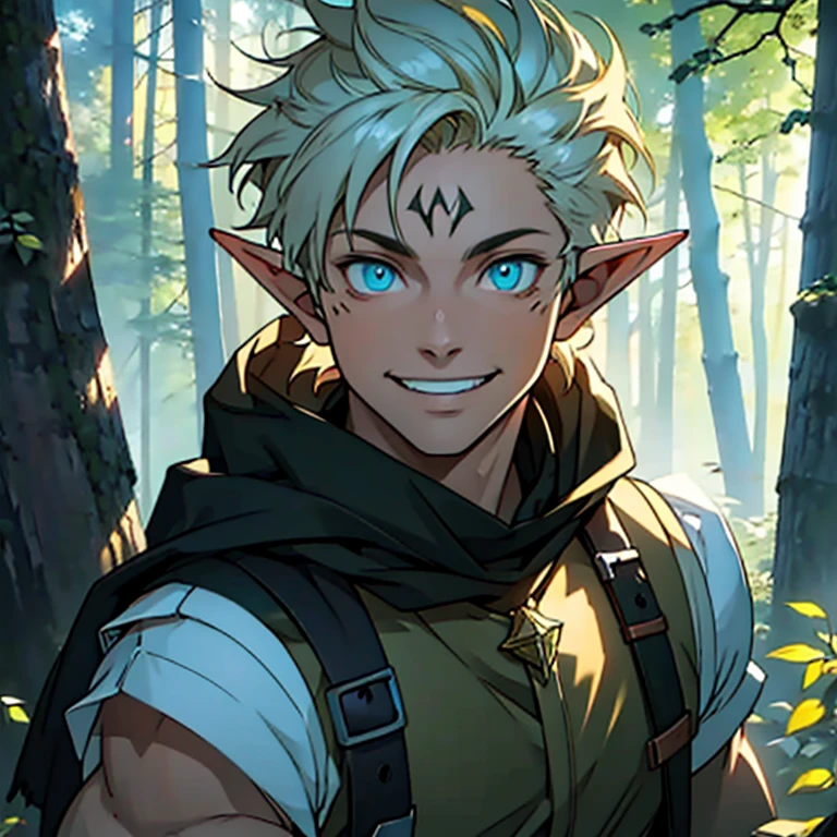 ((Adult Male Half-Elf Ranger)), Autumn Forest with Hair Flow,
(Highest Quality, Masterpiece, 8K, Best Image Quality, Ultra-High Resolution, Award-Winning Works:1.2), (Accurate Anatomy:1.1),
(Look at me and smile:1.1), Shining fair skin with Ultra-High Resolution,
The Most Detailed Face, Ultra-High Resolution Detailed Face,
Ultra-High Resolution Hair with Flow, (Ultra-High Resolution Luminous Eyes:1.1),
Heroic Face Drawn in Every Detail, (Bl