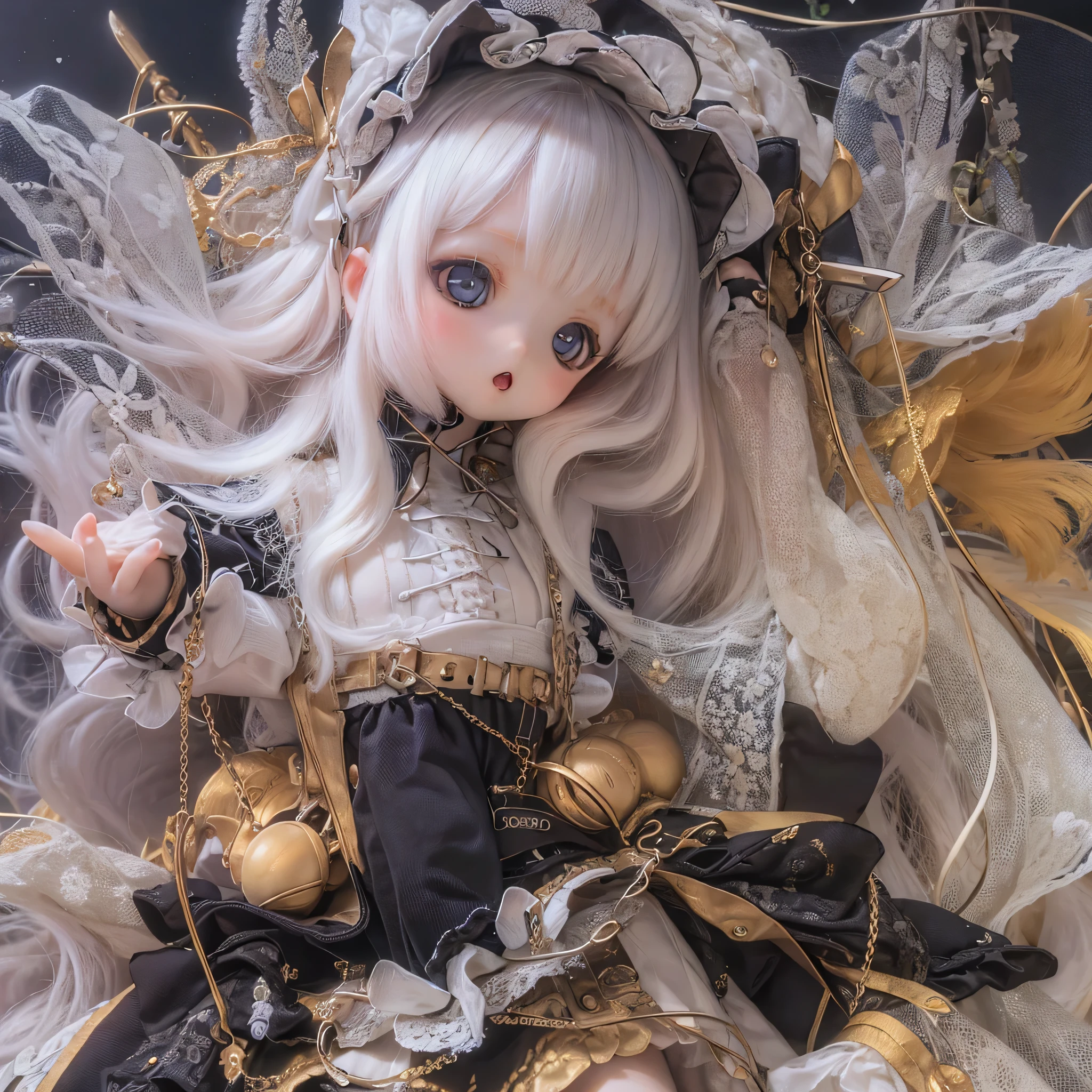 (highest quality, High resolution, Realistic:1.37),Very detailed, Beautiful details,Beautiful lip detail,Very detailed目と顔,Long eyelashes,One Girl,Portraiture,Sharp focus,Vibrant colors,Soft lighting,Fenrir Girls,Big Breasts,Fantasy elements,Snow Scene,ice magic,Enchanted Forest,Flowing Hair,Heavenly beauty(((((whole body)))))(((((Gothic Lolita)))))cute wear a sword yo cute sexy pose whole body (((sexy pose)))(((((((ch)))))(((cute girl)))flat chest shoesタイツ