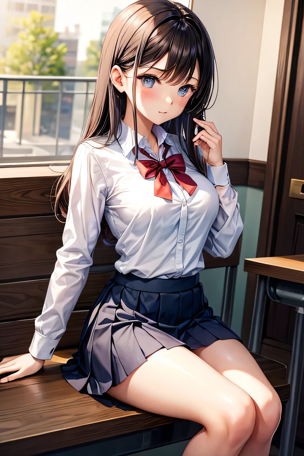 girl in sexy school skirt and underwear