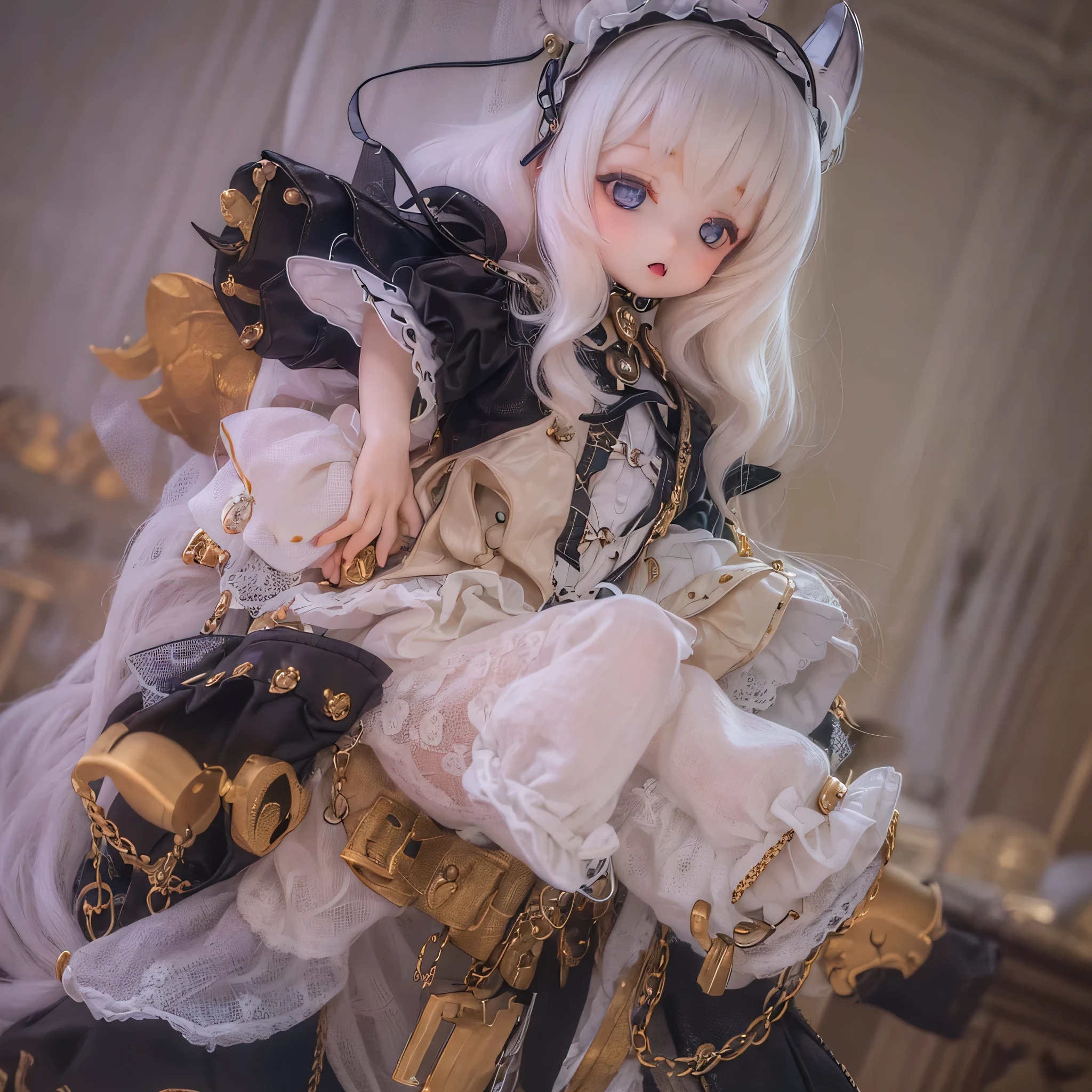 (highest quality, High resolution, Realistic:1.37),Very detailed, Beautiful details,Beautiful lip detail,Very detailed目と顔,Long eyelashes,One Girl,Portraiture,Sharp focus,Vibrant colors,Soft lighting,Fenrir Girls,Big Breasts,Fantasy elements,Snow Scene,ice magic,Enchanted Forest,Flowing Hair,Heavenly beauty(((((whole body)))))(((((Gothic Lolita)))))cute wear a sword 15yo  cute sexy pose whole body  (((sexy pose)))(((((((child)))))))(((cute girl)))flat chest shoesタイツ