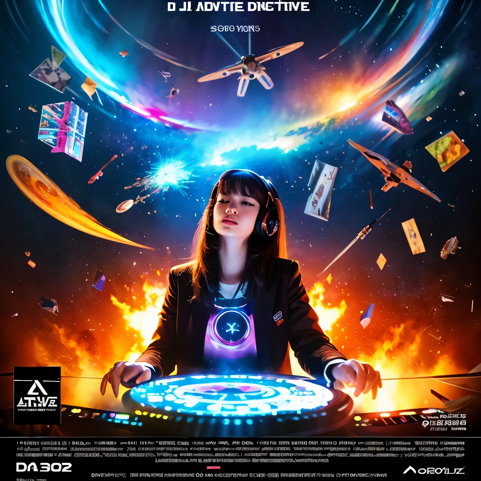 DJ Event Flyer Creative Destruction Artistic Space Painting Woman