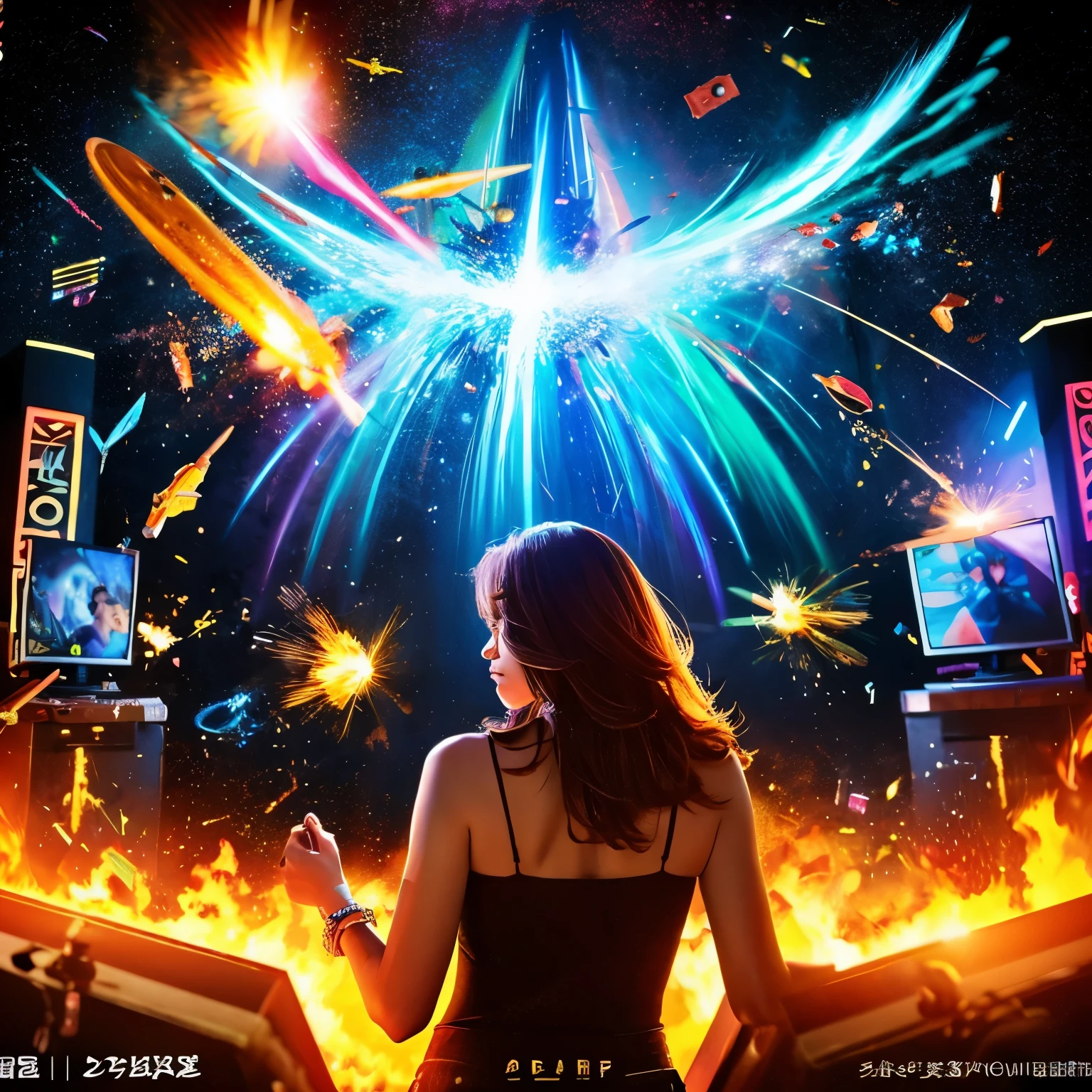 DJ Event Flyer Creative Destruction Artistic Space Painting Woman