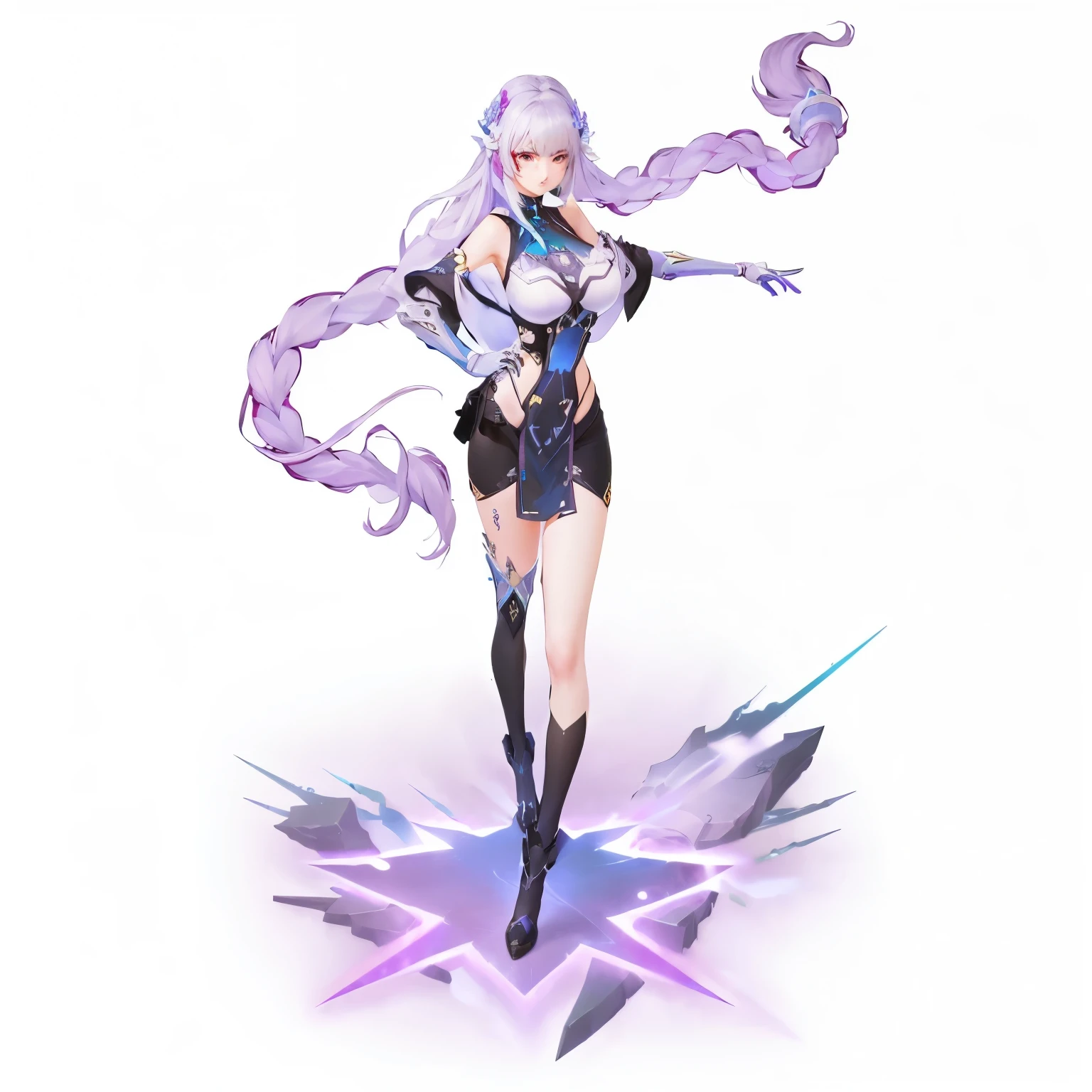 Holding a sword、Close-up of person in dress, Keda, From the Azur Lane video game, Azure Lane style, Official Character Art, Kushat Krenz Key Art Women, full body xianxia, White-haired deity, A complete portrait of an elementalist, Holy Necromancer Girl, 《Azur route》Role in,Cyberpunk mech