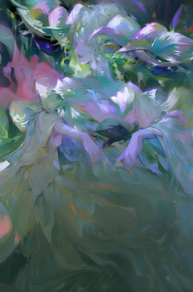 masterpiece, Green hair standing in the room、Girl with green hat, Ink Art, Style Art, Elf Girl, murata and artgerm series, very warm, Weiwei, Art style, League of Legends style, Ruan Jia and Artgerm, Art Jem Style, Designed by nty, A woman is, 8K, hyper HD, Albino demon girl standing, shot from far away, ( Green curls:1.3) , pink rose bush, Pink turtleneck sweater with tulle skirt, winking ,(long and complex horns:1.2), white backgrounid, multicolored clothing, Complicated details