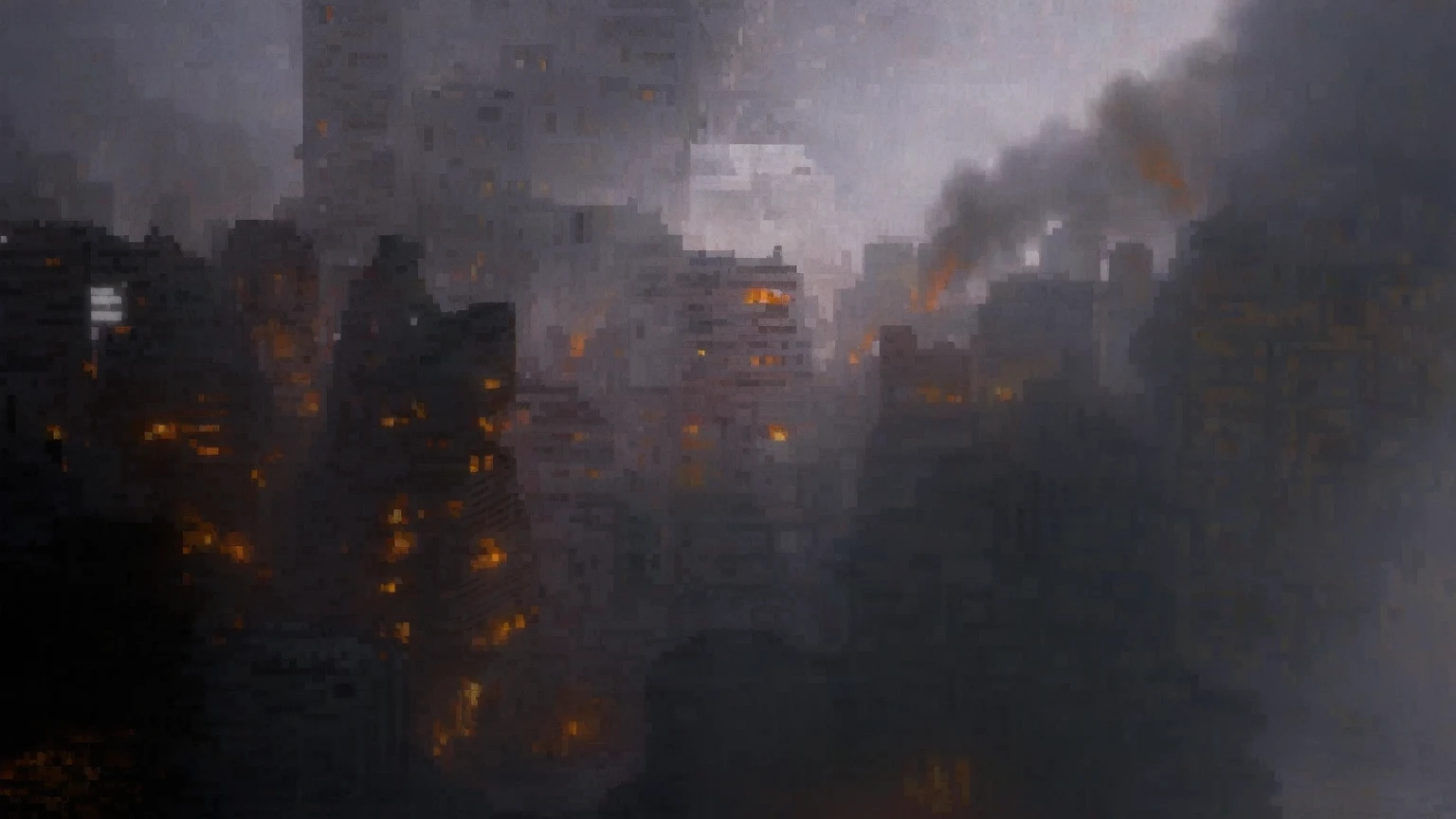 destroyed city
