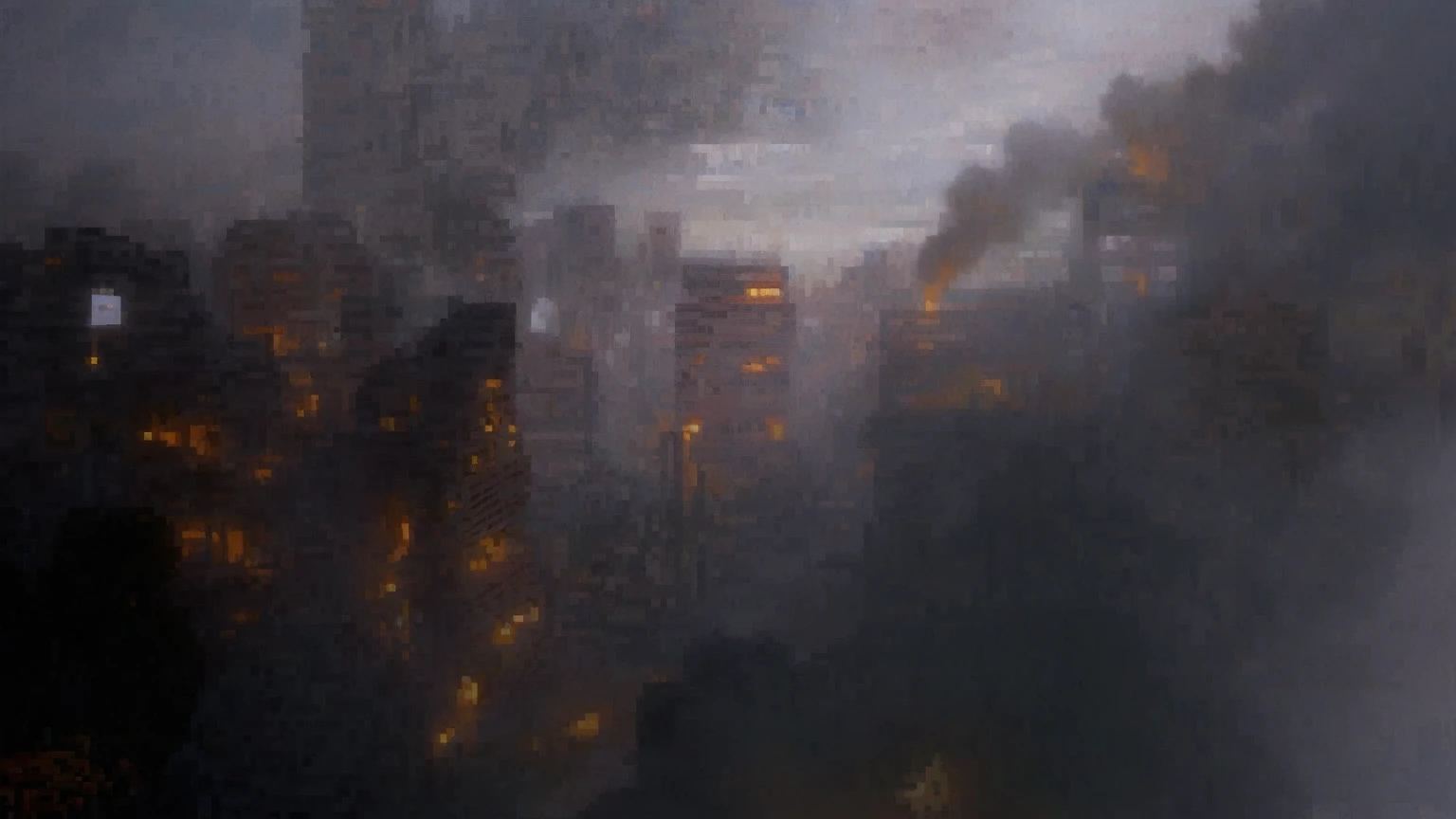 destroyed city
