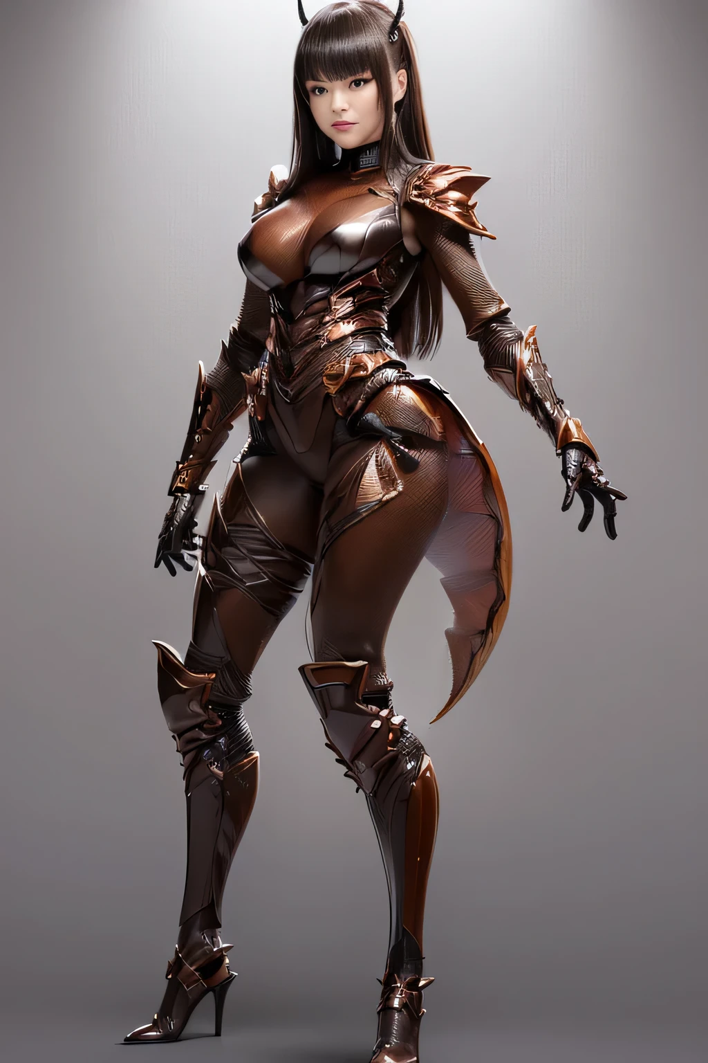 (high resolution,masterpiece,best quality,extremely detailed CG, anime, official art:1.4), realistic, photo, amazing fine details, all intricate, gloss and shiny,awesome many layers, 8k wall paper, 3d, sketch, kawaii, illustration,( solo:1.4), perfect female proportion,villainess, (fusion of dark brown cockroach and lady:1.4), (brown cockroach form lady:1.2), (brown cockroach lady:1.2), (fusion:1.2), (solo:1.4), (evil smile:1.2), muscular, abs, (cockroach brown exoskeleton bio insect suit:1.4), (cockroach brown exoskeleton bio insect armor:1.2), (brown transparency cockroach wing:1.4), (brown cockroach antennae:1.3),