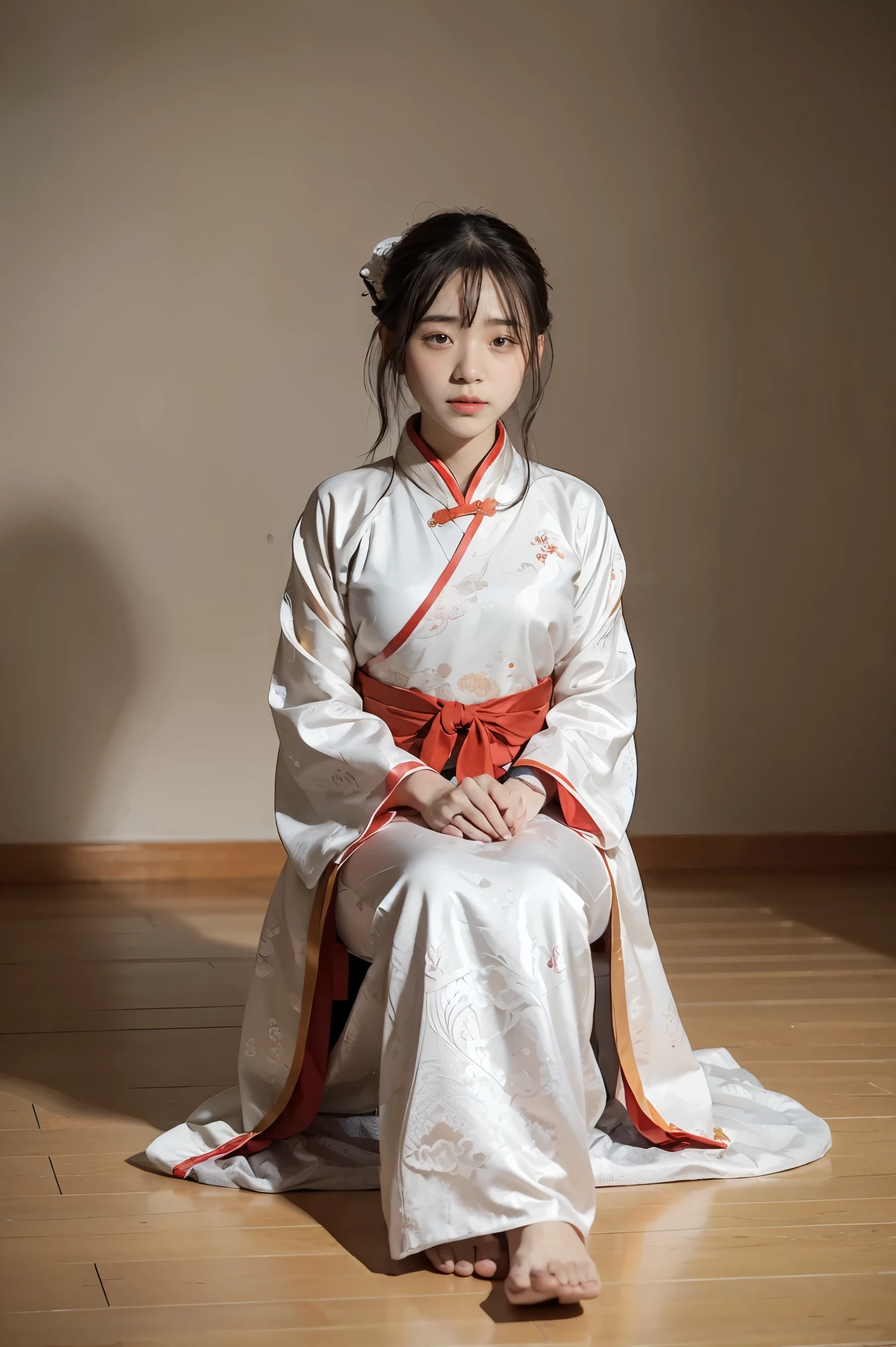 best quality, masterpiece, cinematic lighting, intricate, simple background, detailed face, full body, (outline:1.2), (popart:1.3), lineart, , , 1girl, sitting, hanfu, skistyle,, ,  
